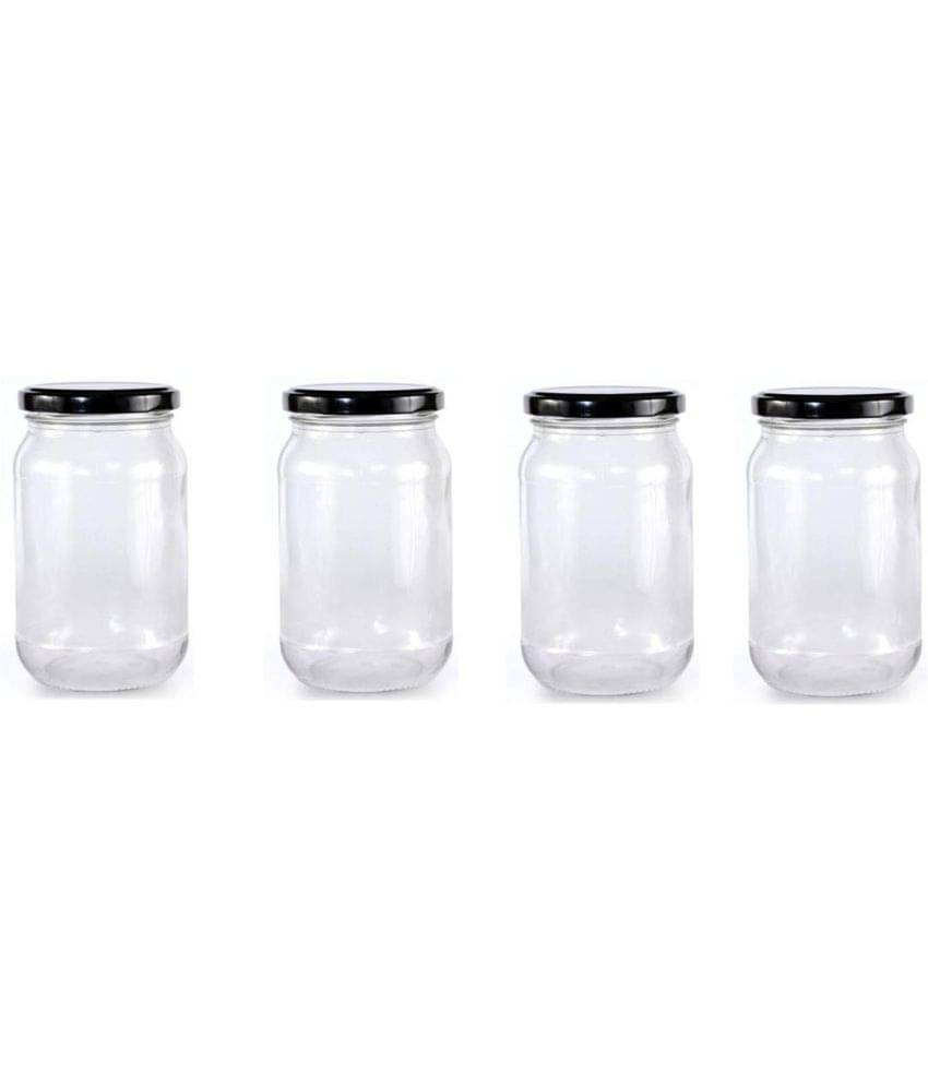 Somil Glass Container Glass Transparent Cookie Container ( Set of 4 ) Somil Glass Container Glass Transparent Cookie Container ( Set of 4 )