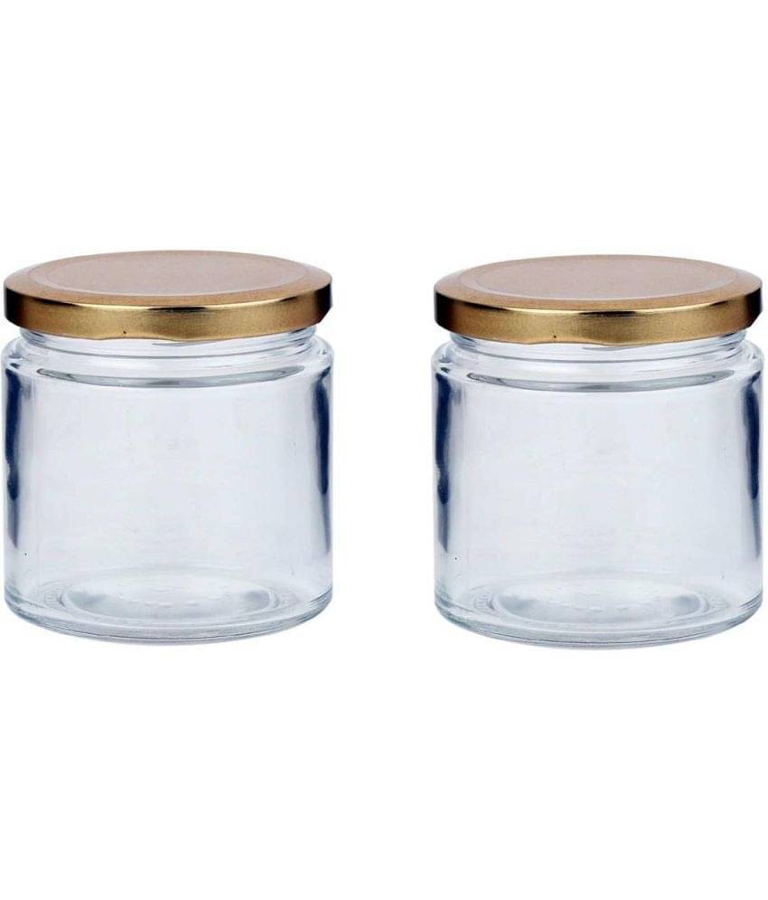 Somil  Glass Container Glass Transparent Cookie Container ( Set of 2 )     			Somil  Glass Container Glass Transparent Cookie Container ( Set of 2 )