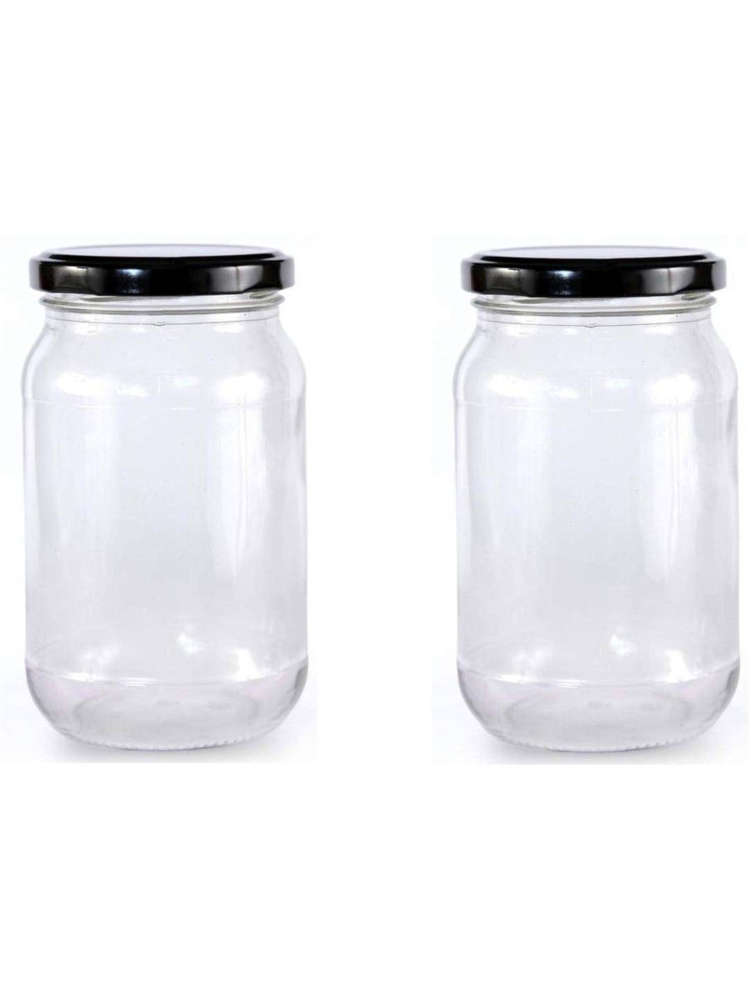 Somil Glass Container Glass Transparent Cookie Container ( Set of 2 ) Somil Glass Container Glass Transparent Cookie Container ( Set of 2 )