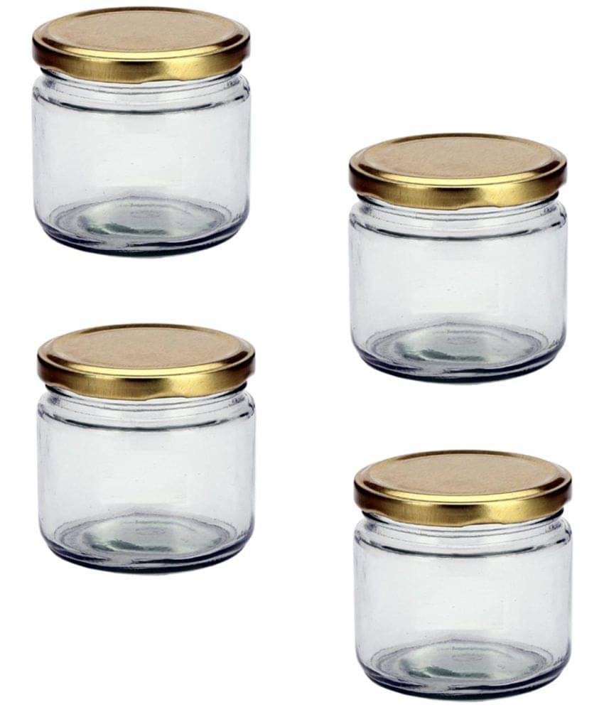 Somil Glass Container Glass Transparent Cookie Container ( Set of 4 ) Somil Glass Container Glass Transparent Cookie Container ( Set of 4 )