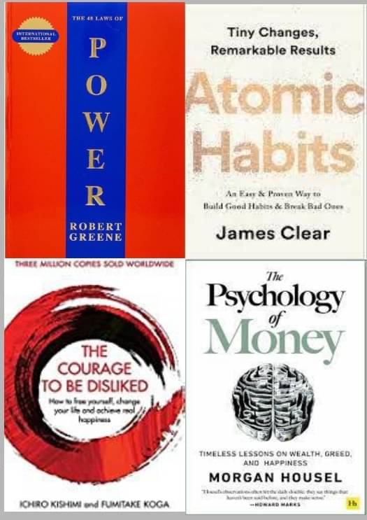 The 48 Laws Of Power + The Courage To Be Disliked + Atomic Habits + The Psychology of Money The 48 Laws Of Power + The Courage To Be Disliked + Atomic Habits + The Psychology of Money