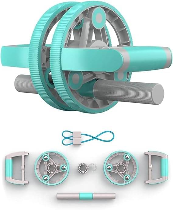Thick Adjustable Ab Roller (Blue) No Floor Damage, Wheel With Knee Mat, Multi-purpose Unisex Roller, Weight Loss Workout, Slip-Proof,Beginner Friendly, Excercise Manual Pack of 1 Thick Adjustable Ab Roller (Blue) No Floor Damage, Wheel With Knee Mat, Multi-purpose Unisex Roller, Weight Loss Workout, Slip-Proof,Beginner Friendly, Excercise Manual Pack of 1