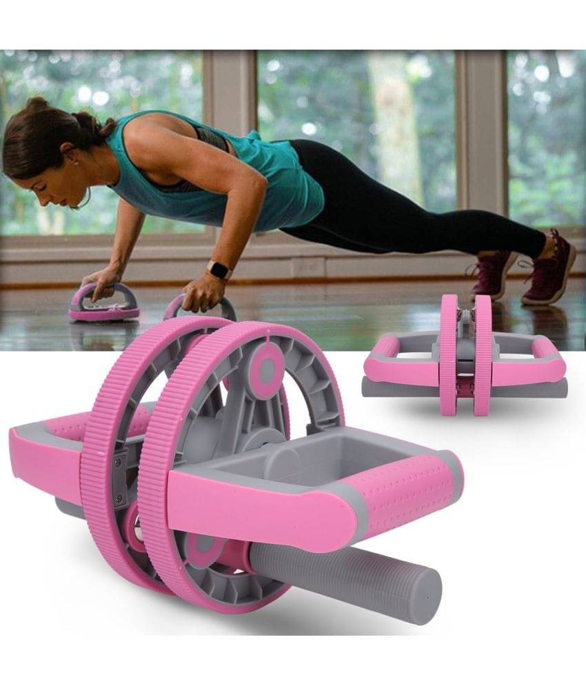 Thick Adjustable Ab Roller (Pink) No Floor Damage, Wheel With Knee Mat, Multi-purpose Unisex Roller, Weight Loss Workout, Slip-Proof,Beginner Friendly, Excercise Manual Pack of 1 Thick Adjustable Ab Roller (Pink) No Floor Damage, Wheel With Knee Mat, Multi-purpose Unisex Roller, Weight Loss Workout, Slip-Proof,Beginner Friendly, Excercise Manual Pack of 1