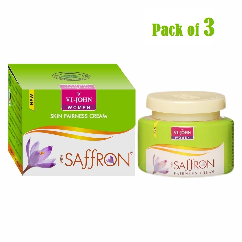 VI-JOHN Saffron Classic Skin Fairness & Brightening Cream Enriched With Vitamin E 50g - Pack of 3 VI-JOHN Saffron Classic Skin Fairness & Brightening Cream Enriched With Vitamin E 50g - Pack of 3