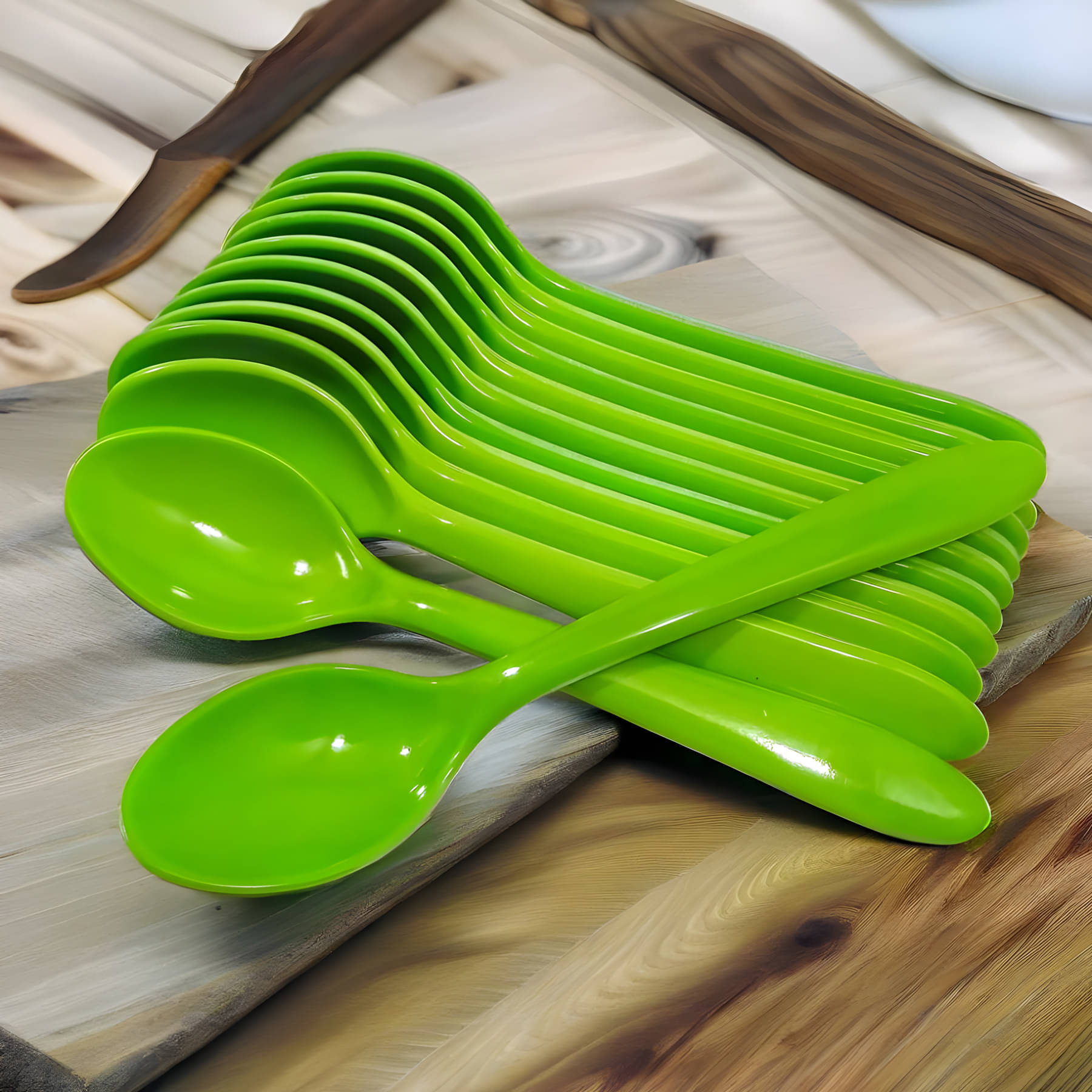     			kitchrox Light Green Melamine Table Spoon ( Pack of 12 )