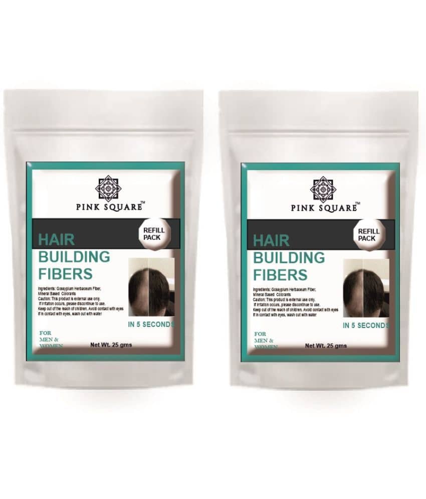 pink square Hair Building Fibers Instant Fuller Hair 25 gm Pack of 2