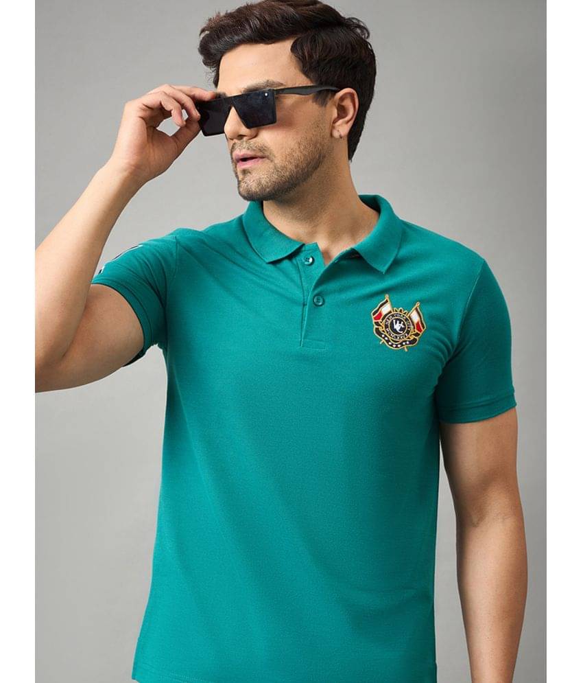     			zigo Pack of 1 Cotton Blend Regular Fit Solid Half Sleeves Men's Polo T Shirt ( Sea Green )