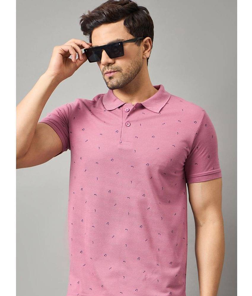 zigo Pack of 1 Cotton Blend Regular Fit Printed Half Sleeves Men's Polo T Shirt ( Pink ) zigo Pack of 1 Cotton Blend Regular Fit Printed Half Sleeves Men's Polo T Shirt ( Pink )
