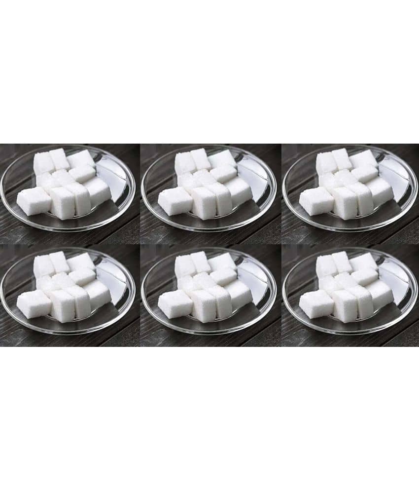 AFAST 6 Pcs Glass Transparent Full Plate