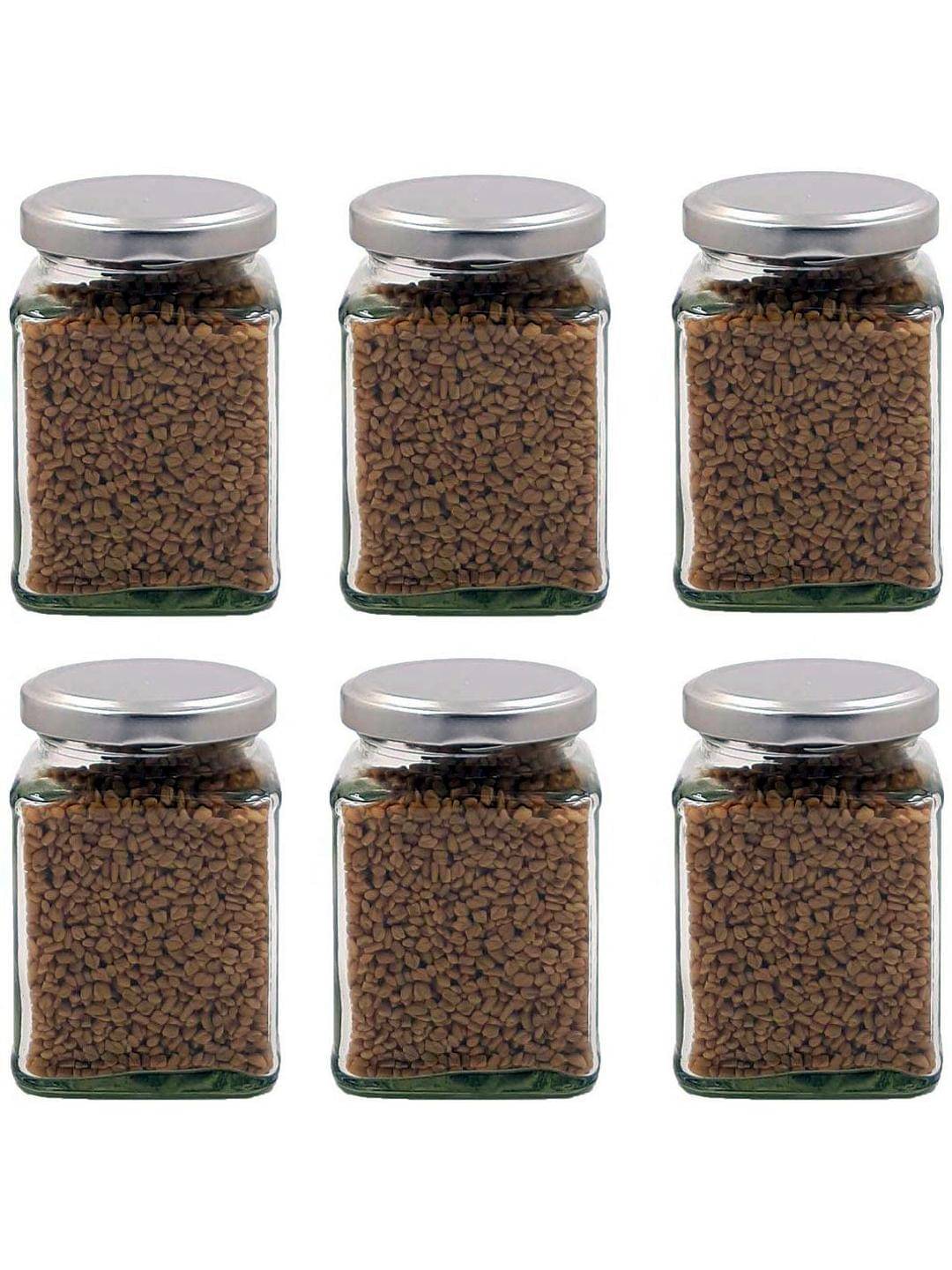     			AFAST Coockes Jar Glass Transparent Spice Container ( Set Of 6 )