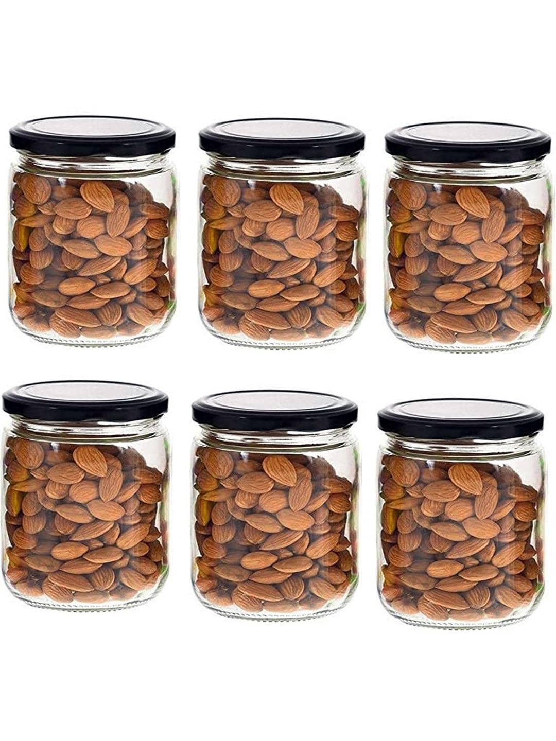 AFAST Coockes Jar Glass Transparent Spice Container ( Set Of 6 )