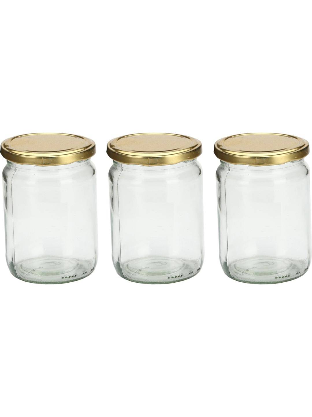     			AFAST Glass Container Glass Transparent Salt/Pepper Container ( Set of 3 )