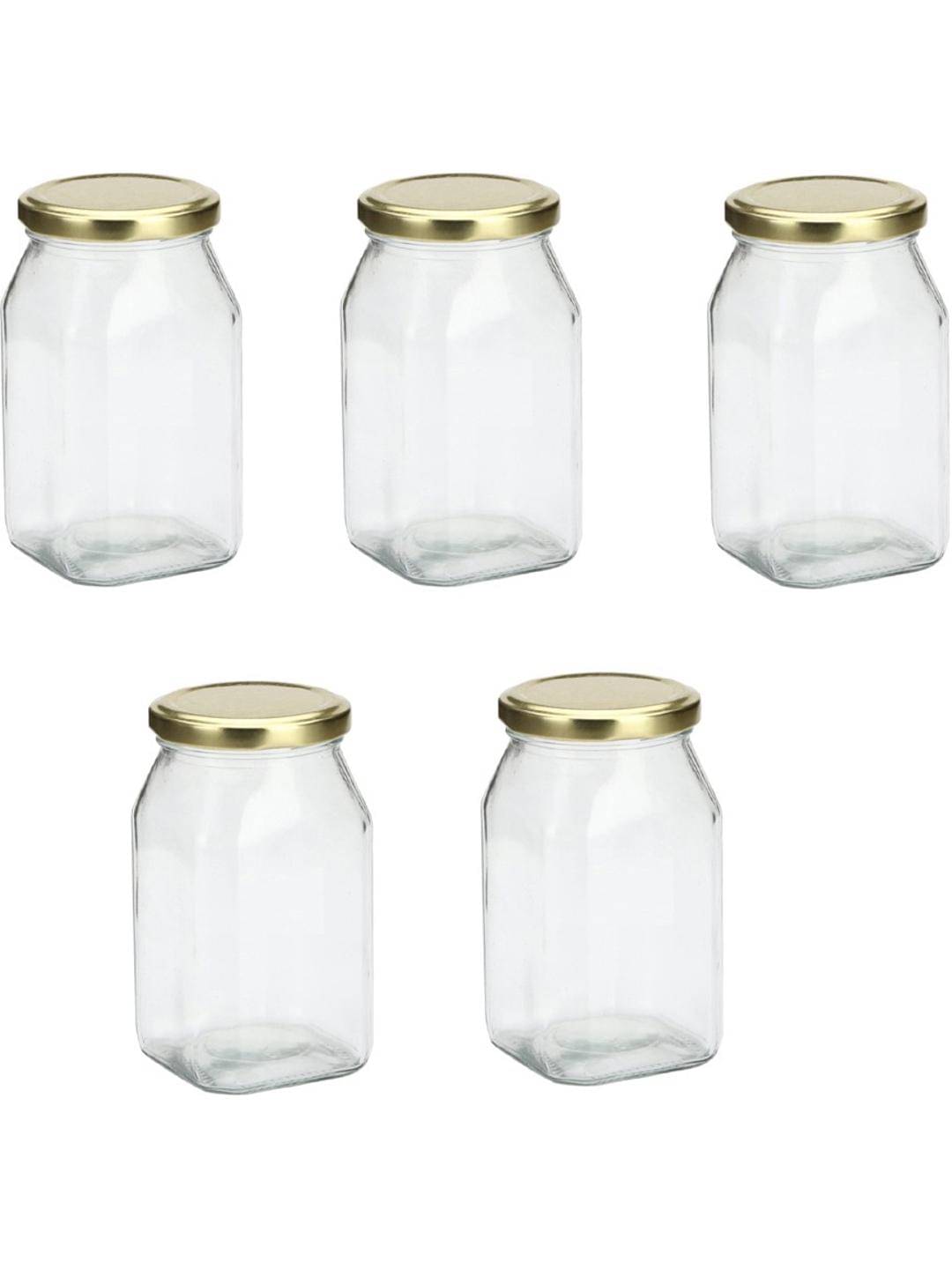     			AFAST Glass Container Glass Transparent Salt/Pepper Container ( Set of 5 )