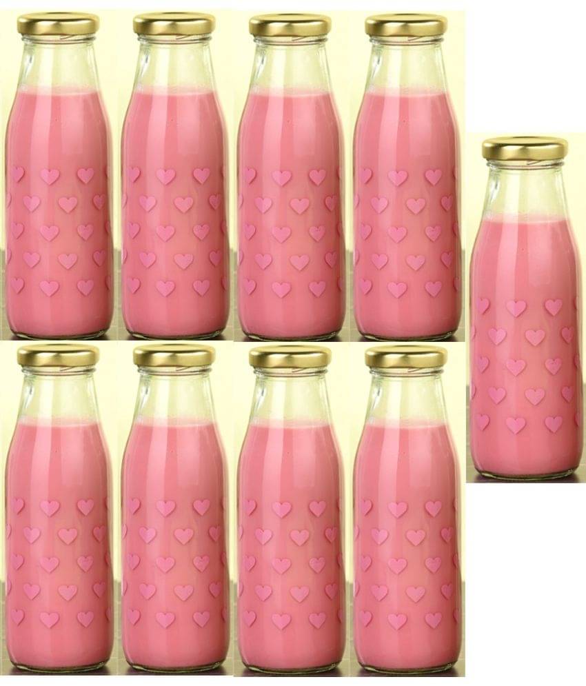 AFAST Glass Water And Milk Bottle Multicolor Glass Fridge Water Bottle 300 mL ( Set of 9 ) AFAST Glass Water And Milk Bottle Multicolor Glass Fridge Water Bottle 300 mL ( Set of 9 )