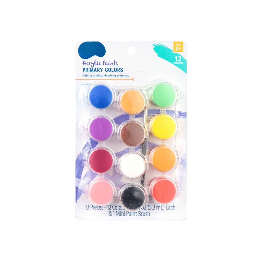     			Artiggle Acrylic Colour, Art and Craft Paint, DIY Paint, Rich Pigment, Non-Craking Paint for Canvas, Wood, Leather, Earthenware, Metal | Ideal for Artists | Multi color pack of 12 /5ML each