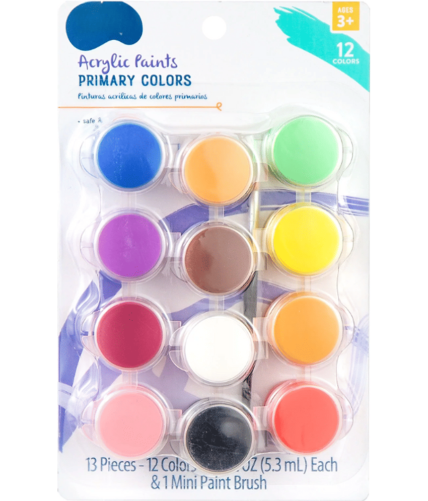 Artiggle Acrylic Colour, Art and Craft Paint, DIY Paint, Rich Pigment, Non-Craking Paint for Canvas, Wood, Leather, Earthenware, Metal | Ideal for Artists | Multi color pack of 12 /5ML each - Stationery | Buy online on ZillyBuy
