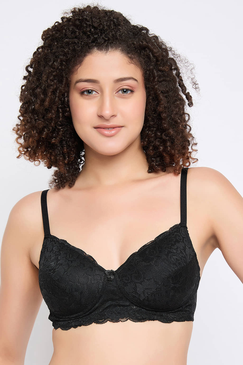 Clovia Lace Women's T-Shirt Bra ( Black ) BR2001E13