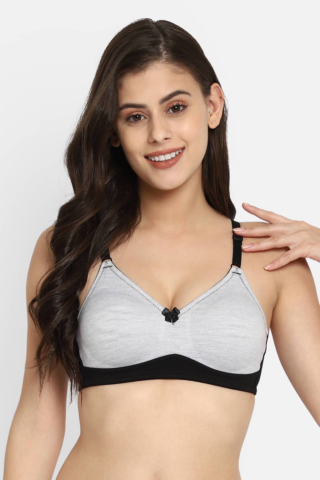 Clovia Cotton Women's T-Shirt Bra ( Grey Melange ) BR0838R01