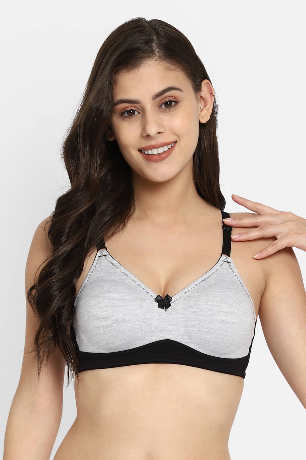     			Clovia Cotton Women's T-Shirt Bra ( Grey Melange ) BR0838R01