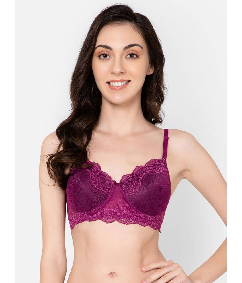 Clovia Lace Women's T-Shirt Bra ( Purple ) BR1000S15     			Clovia Lace Women's T-Shirt Bra ( Purple ) BR1000S15