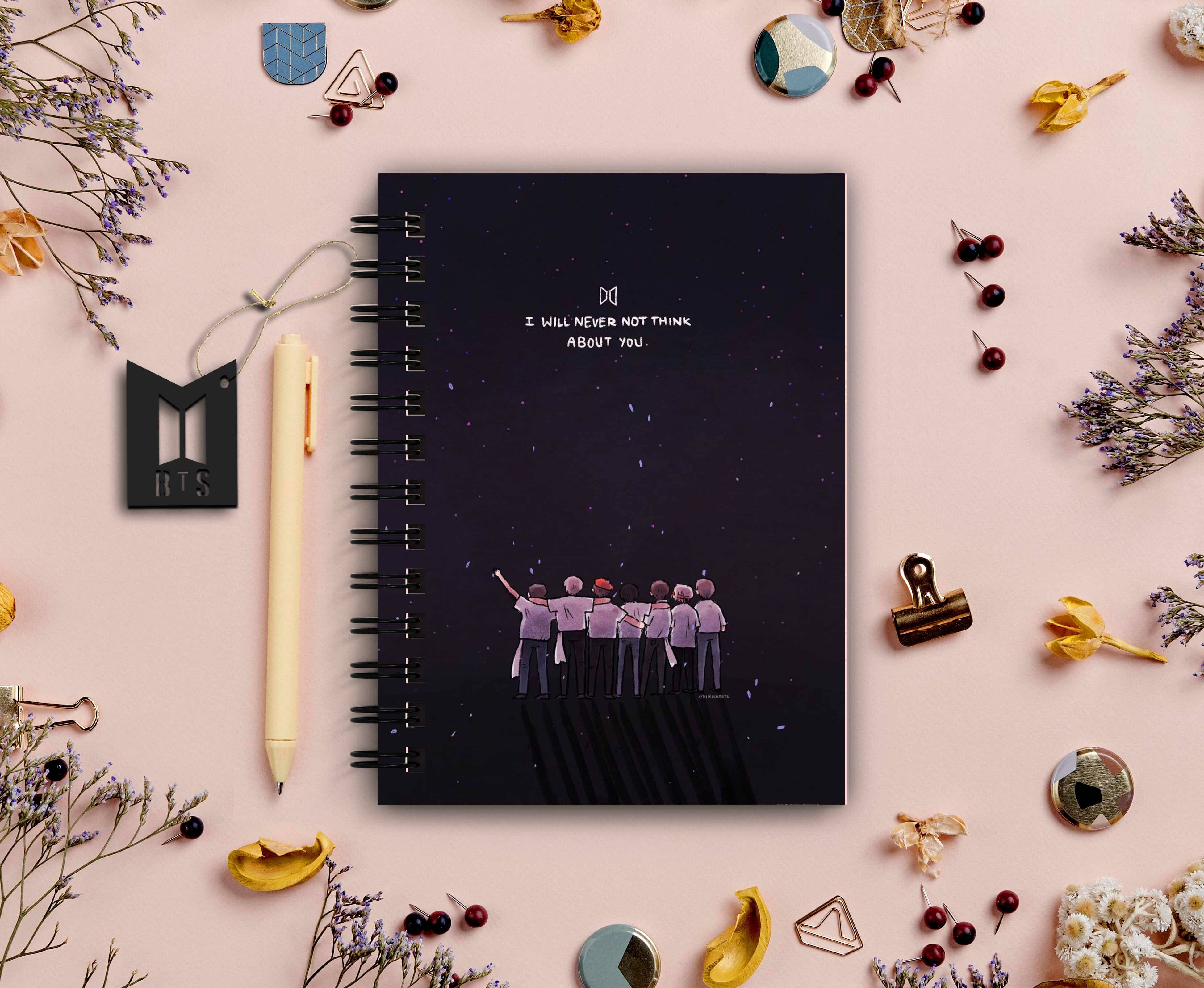     			DI-KRAFT BTS Printed Diary for Home and office use A5 Diary Unruled 160 Pages (Black)