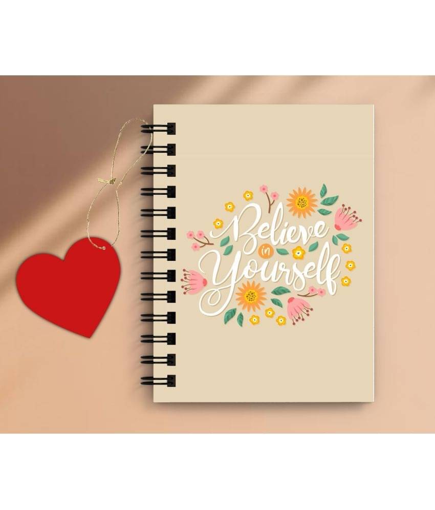     			DI-KRAFT Believe Yourself Notebook for Gift , home & office use spiral diary with Dangler(6*8 Inch) A5 Diary Unruled 160 Pages (Multicolor)