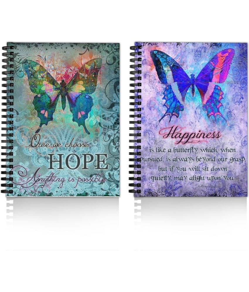     			DI-KRAFT Diary Combo Pack | Printed Diary combo Pack | BTS New Collection A5 Diary Unruled 120 Pages (Light Blue and green, Pack of 2)