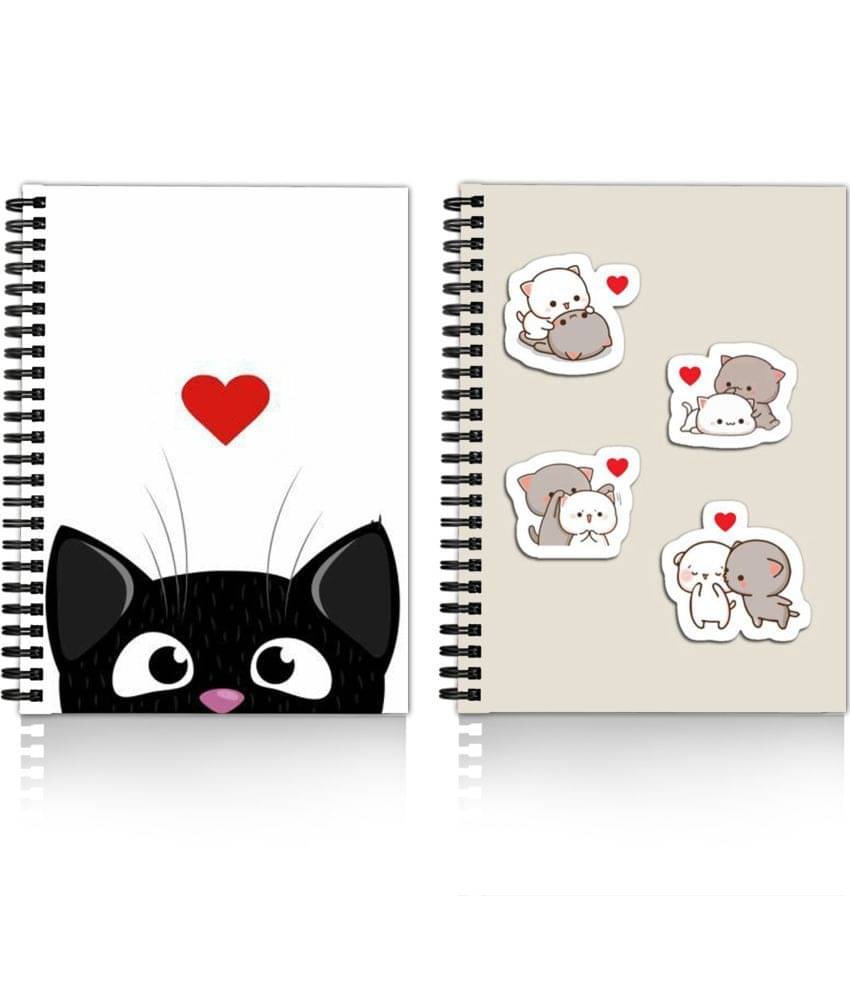     			DI-KRAFT Diary Combo Pack | Printed Diary combo Pack | BTS New Collection A5 Diary Unruled 120 Pages (White and Light Grey, Pack of 2)
