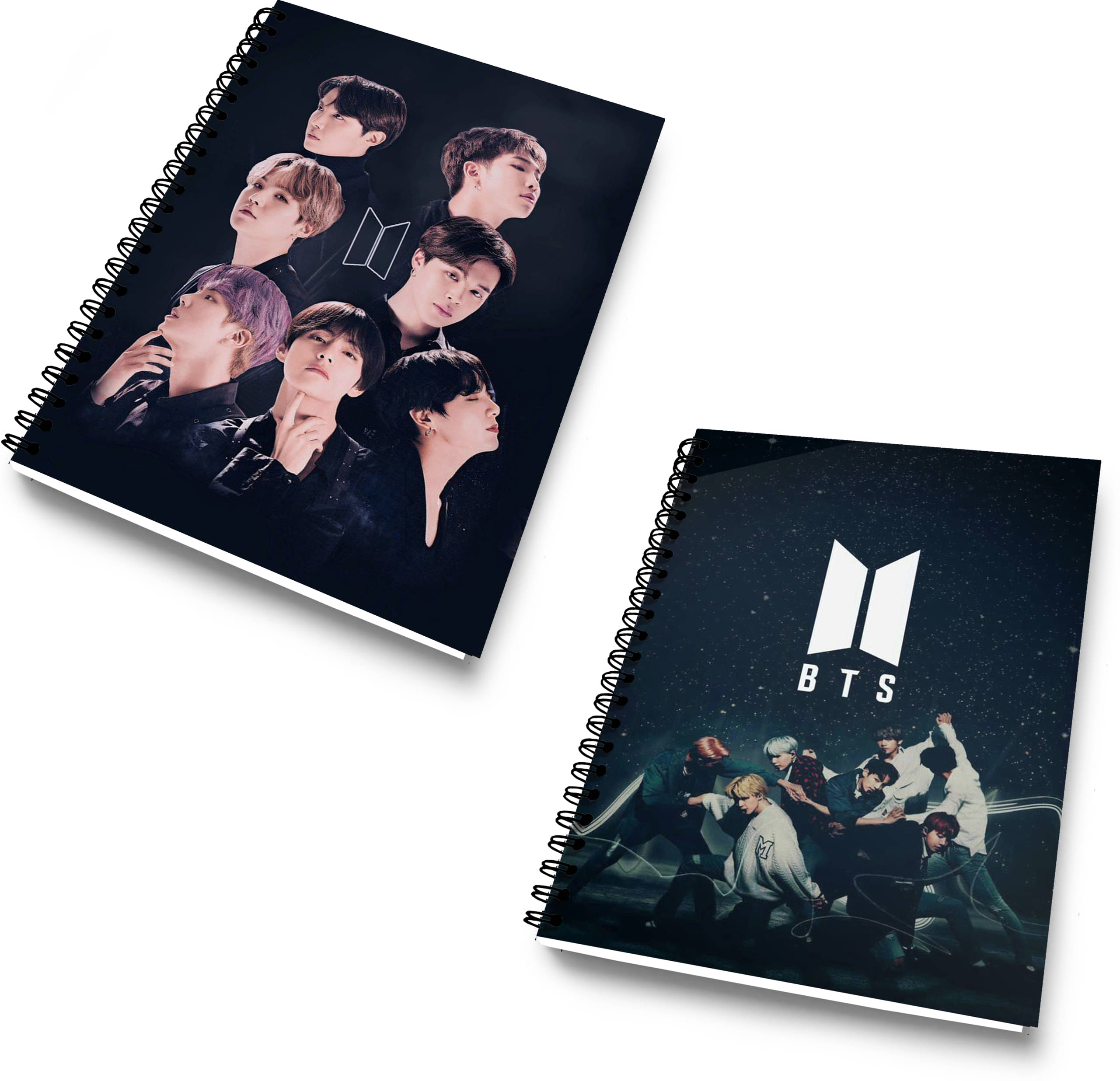     			DI-KRAFT Diary Combo Pack | Printed Diary combo Pack | BTS New Collection A5 Diary Unruled 120 Pages (Dark Black 005, Pack of 2)