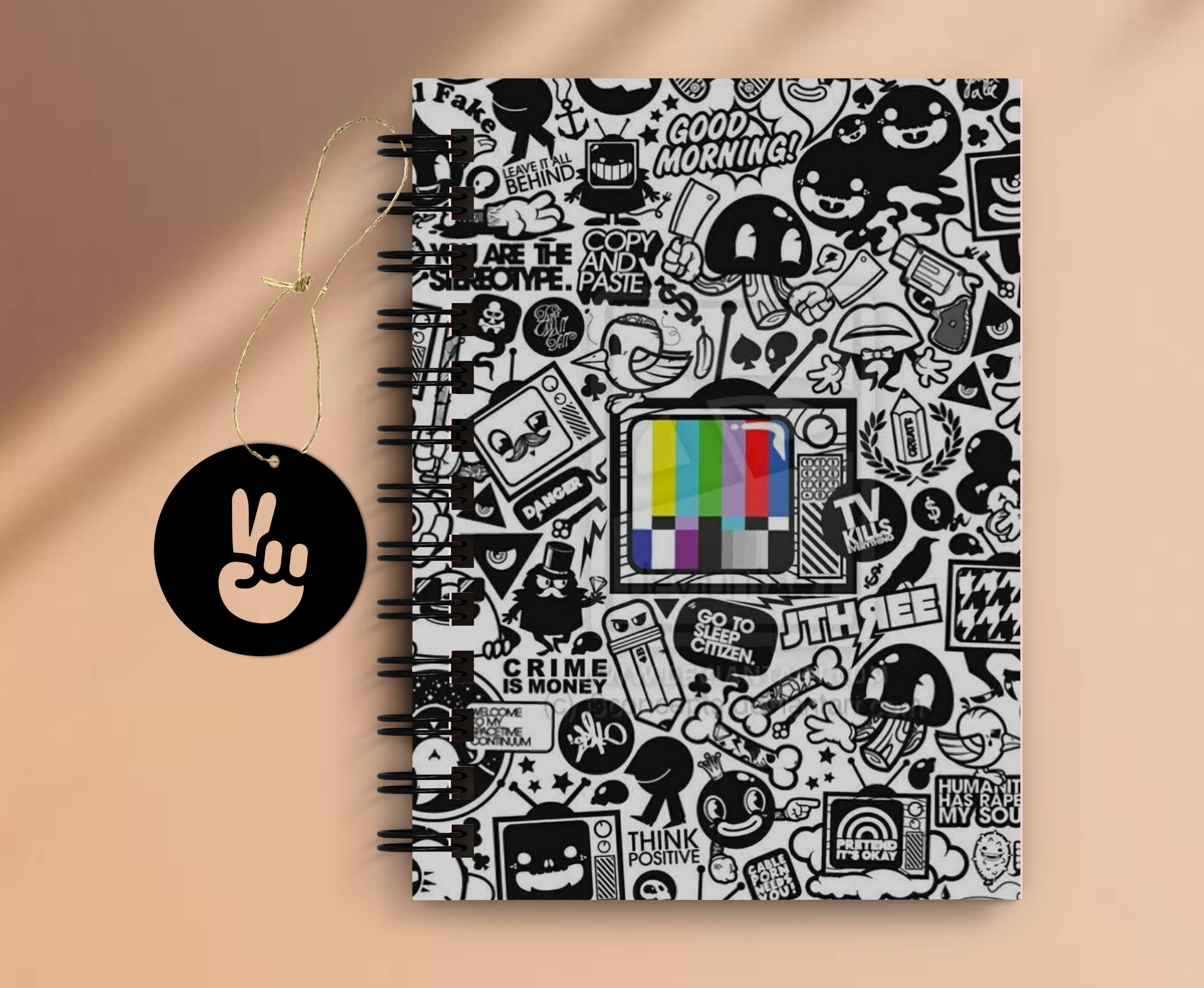     			DI-KRAFT Doodling Art Notebook for Gift , home & office use spiral diary with Dangler(6*8 Inch) A5 Diary Unruled 160 Pages (Multicolor)