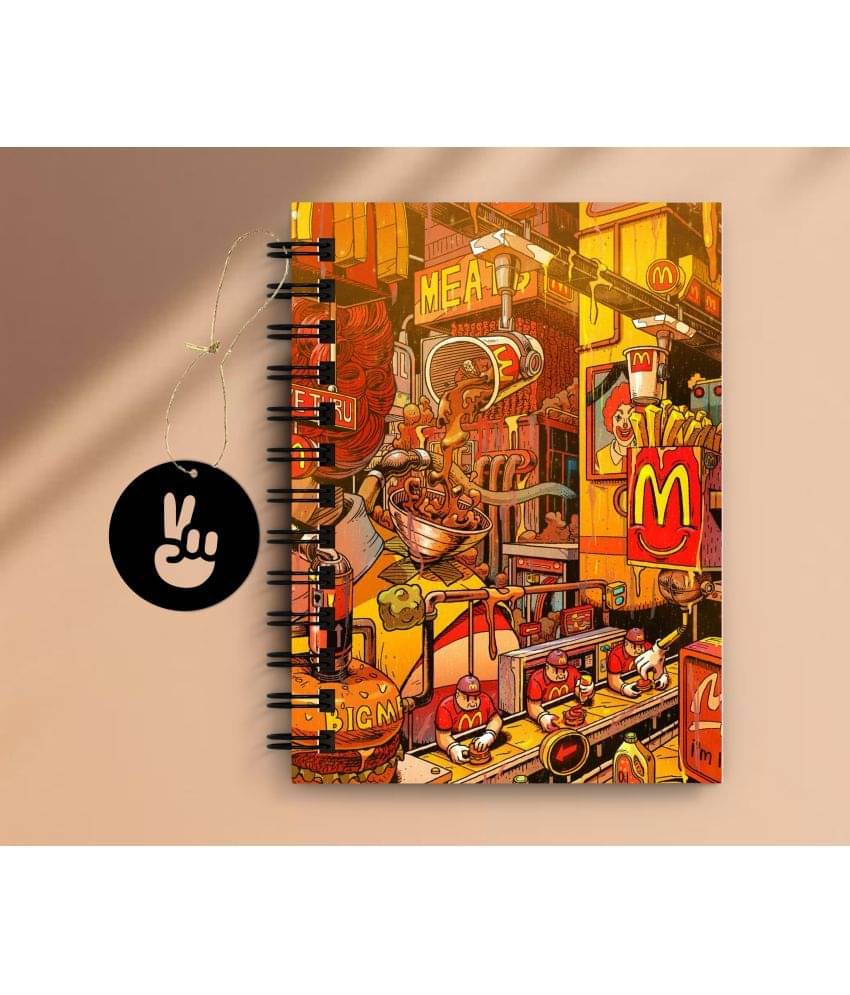     			DI-KRAFT Doodling Art Notebook for Gift , home & office use spiral diary with Dangler(6*8 Inch) A5 Diary Unruled 160 Pages (Multicolor)