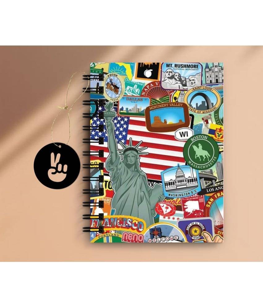     			DI-KRAFT Doodling Art Notebook for Gift , home & office use spiral diary with Dangler(6*8 Inch) A5 Diary Unruled 160 Pages (Multicolor)
