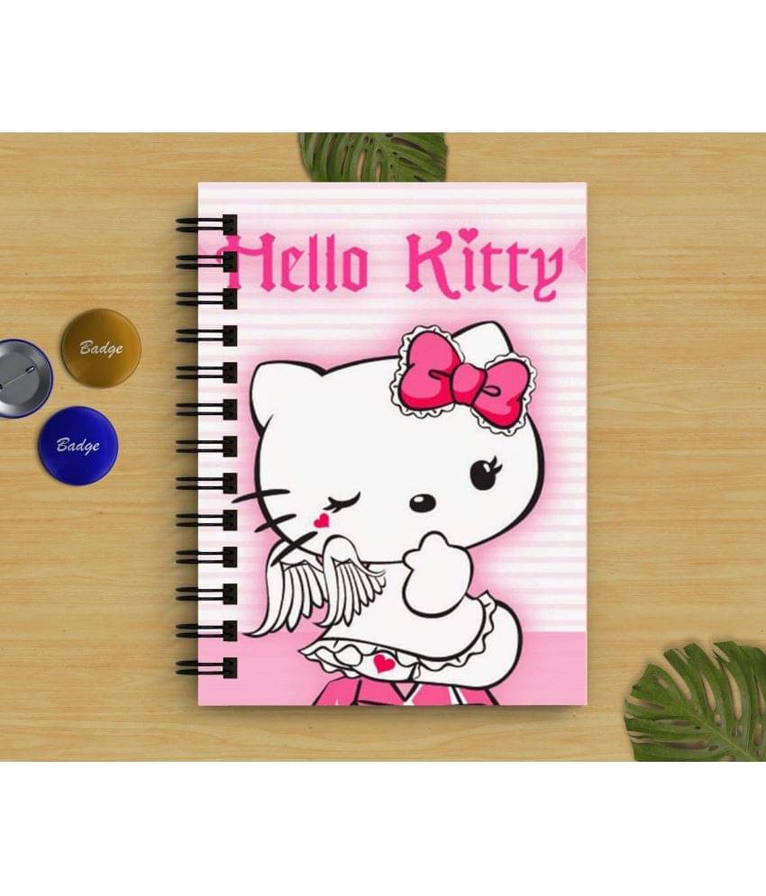     			DI-KRAFT Handcrafted Kitty Print diary A5 Diary Unruled 160 Pages (Multicolor)