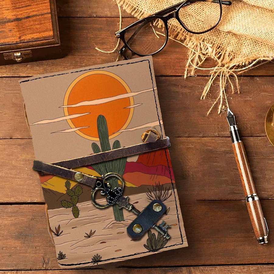     			DI-KRAFT Handmade Classic Design Printed Leather Diary
