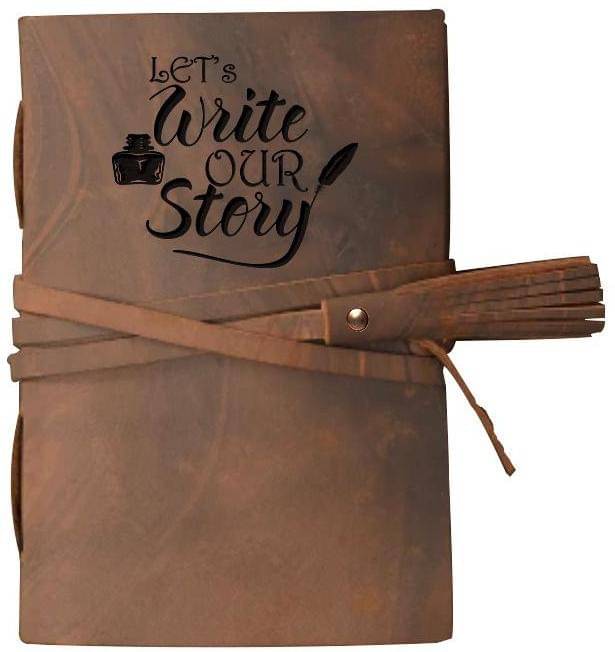     			DI-KRAFT Handmade Diary With yes you can Engraving Classic Design Leather A6 Diary Unruled 200 Pages (Brown)