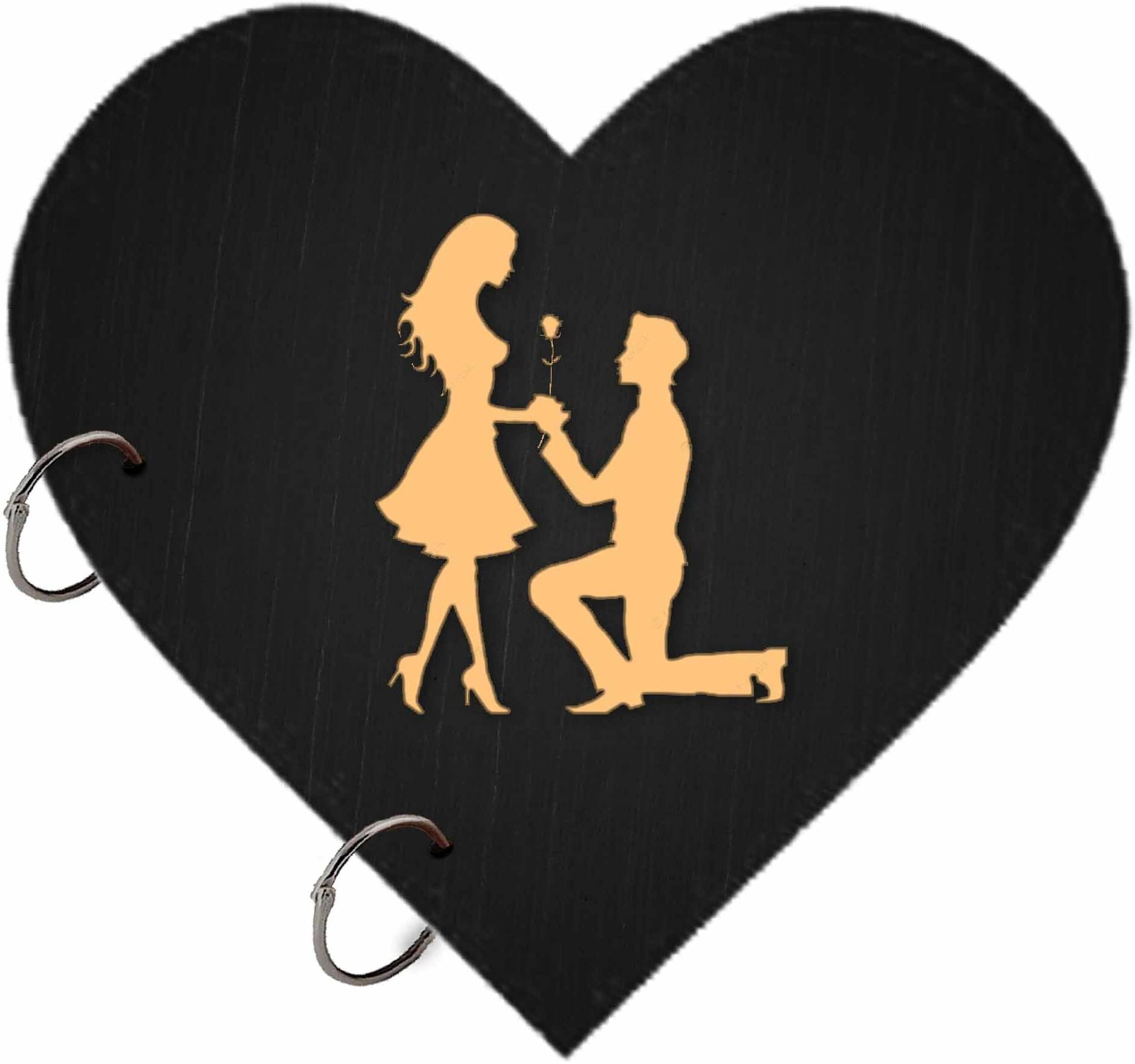     			DI-KRAFT Heart Shape valantines Couple Printed diary A5 Diary Unruled 150 Pages (Black 2)