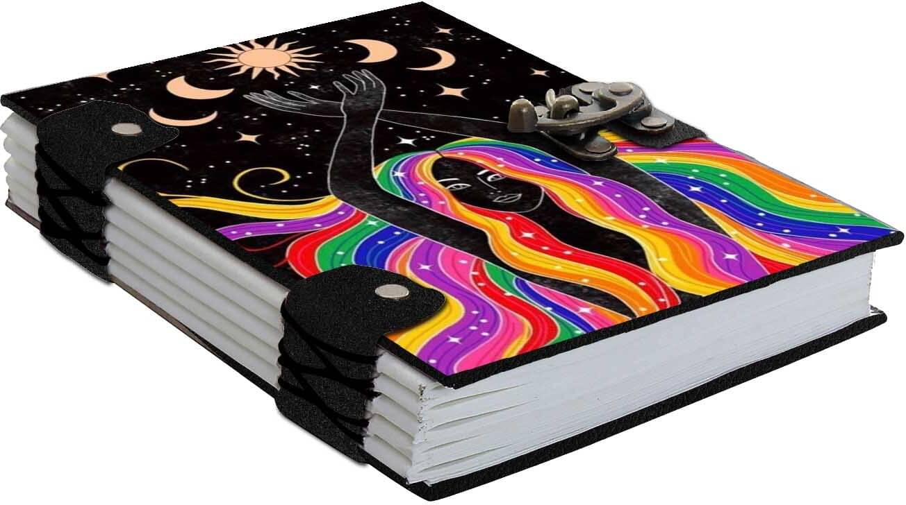     			DI-KRAFT Printed Diary Notebook With Lock Clasp For Gift/Office Use (5*7 Inch,160 Pages) A5 Diary Unruled 160 Pages (Mutlicolor-1)