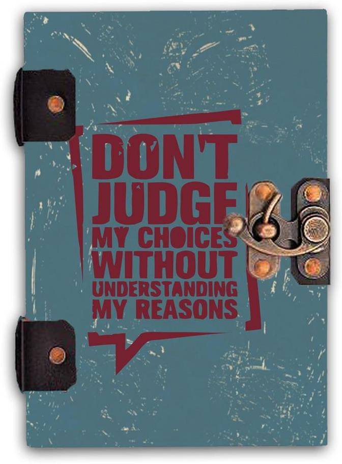    			DI-KRAFT Quote Printed Designer Cardboard Notebook 120GSM (7*5Inch) For Office & Home use A5 Diary Unruled 200 Pages (Blue)