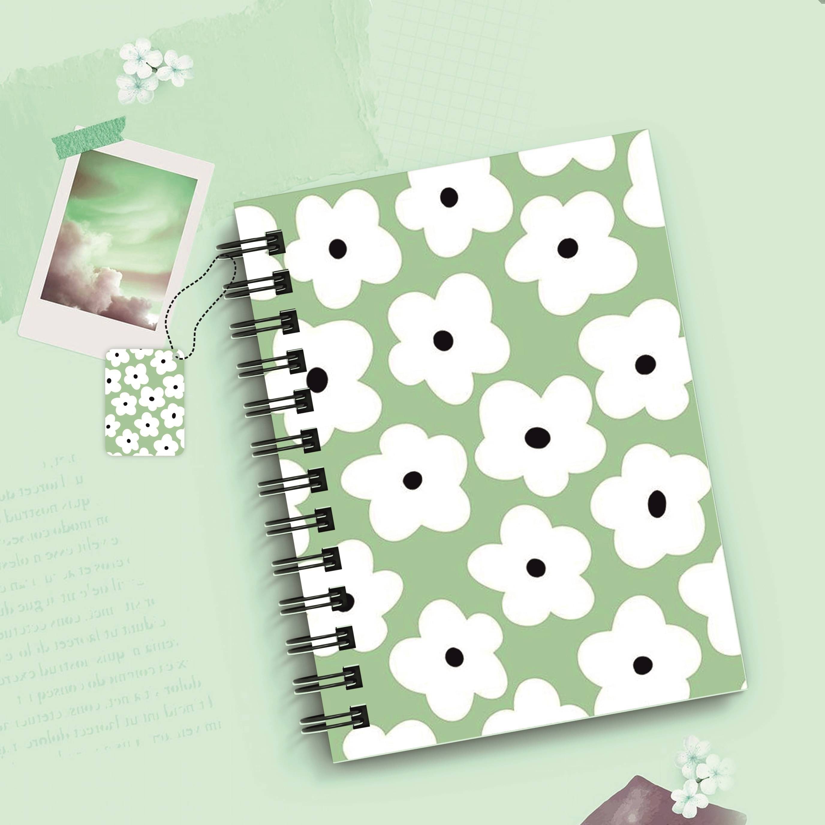     			DI-KRAFT Wiro binding diary A5 Diary Unruled 160 Pages A5 Diary Unruled 160 Pages (White, Green)