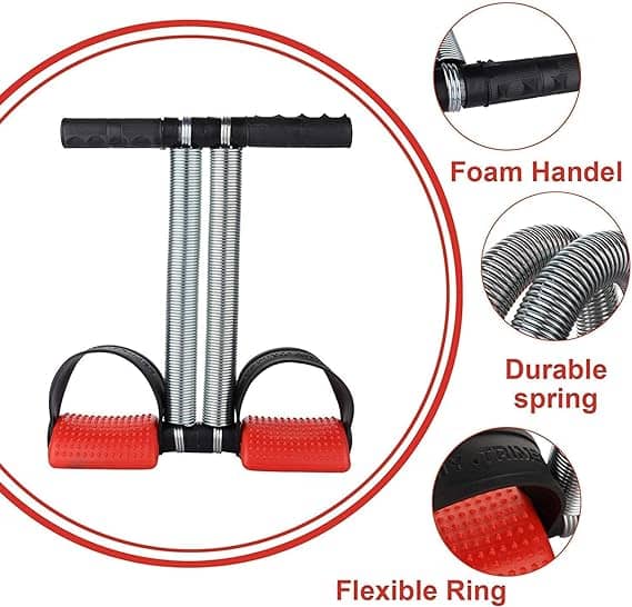 Double Spring Tummy Trimmer Men and Women for Abs Workout Stomach Exercise Machine for Women and Men Exercise in Gym, Red, Pack of 1 - Sports and Fitness Equipment | Buy online on ZillyBuy