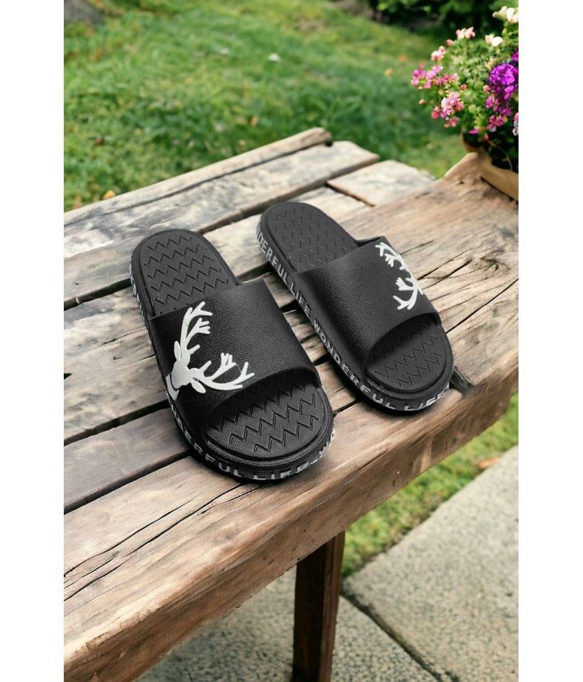     			Fabbmate Black Men's Slide Flip Flop