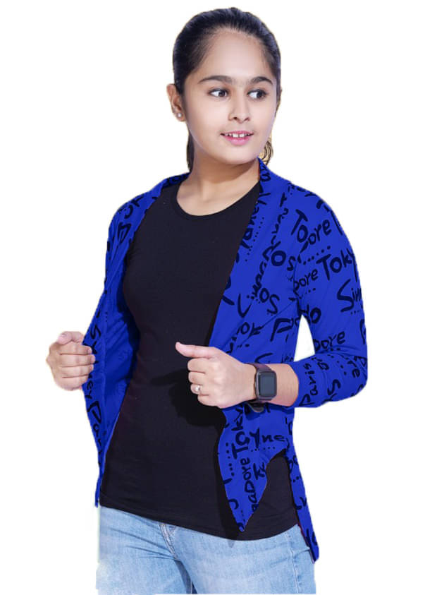     			Little Funky Single Girls 100% Cotton Shrugs ( Blue )