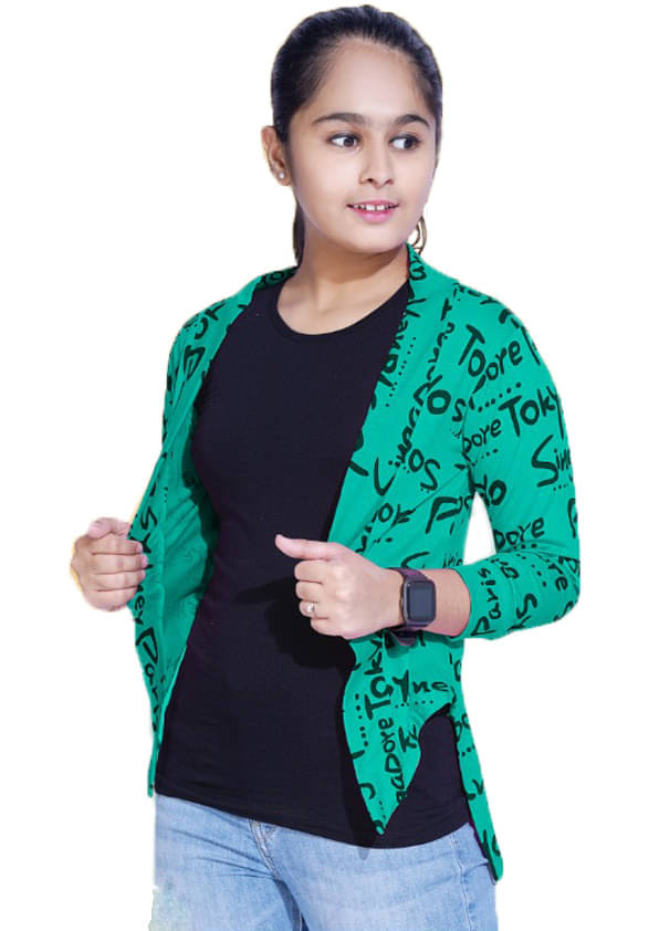     			Little Funky Single Girls 100% Cotton Shrugs ( Green )