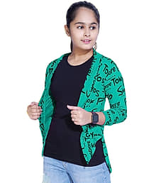Little Funky Single Girls 100% Cotton Shrugs ( Green )