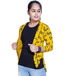 Little Funky Single Girls 100% Cotton Shrugs ( Yellow )
