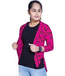 Little Funky Single Girls 100% Cotton Shrugs ( Deep Pink )