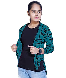 Little Funky Single Girls 100% Cotton Shrugs ( Pecock Blue )