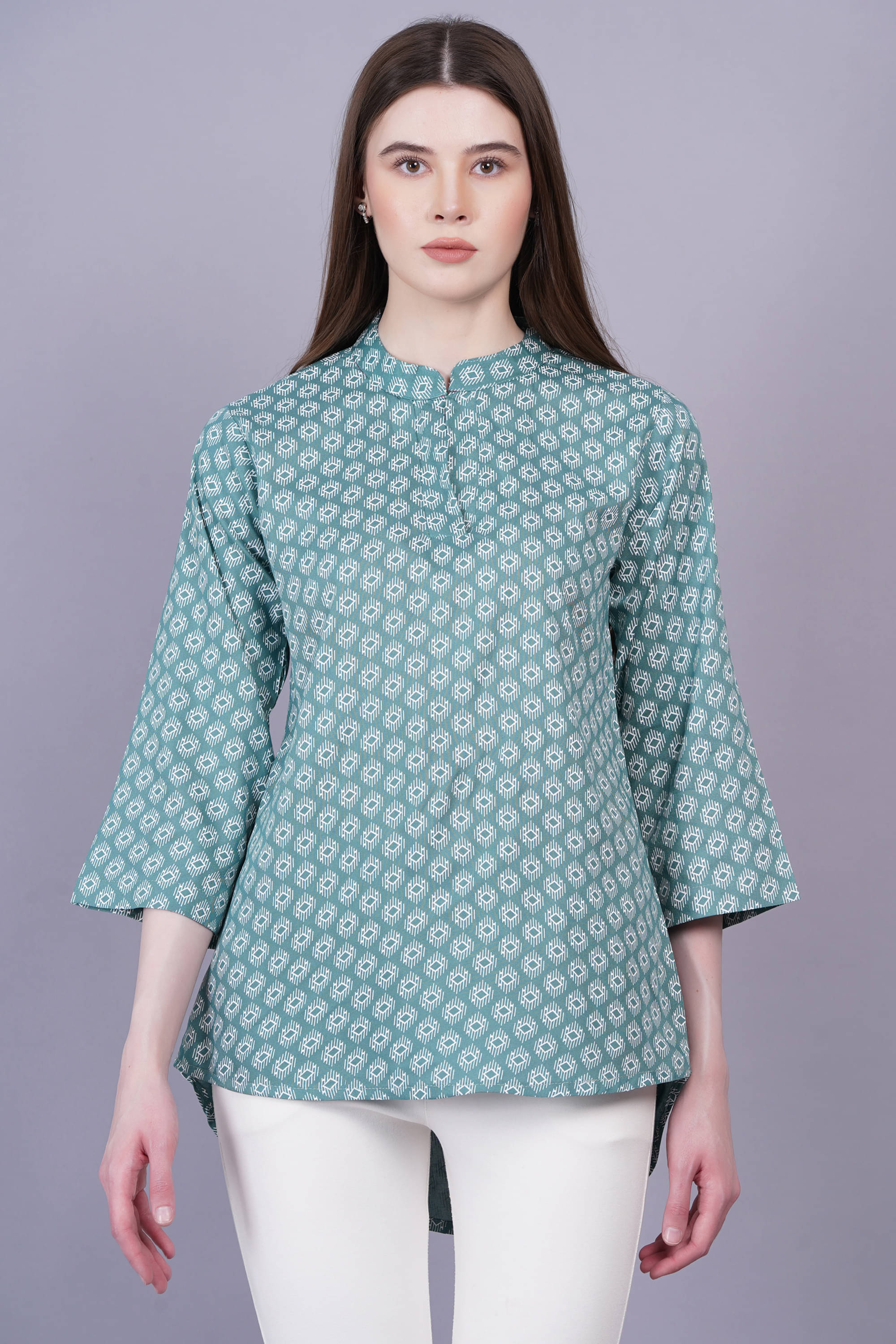     			JC4U Women's Rayon Tunic ( Green )
