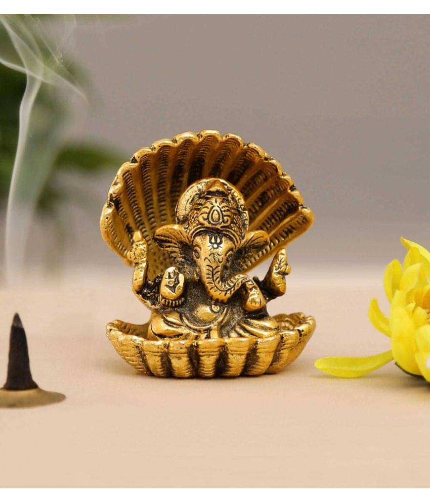     			KridayKraft Aluminium Lord Ganesha Idol ( 7 cm )