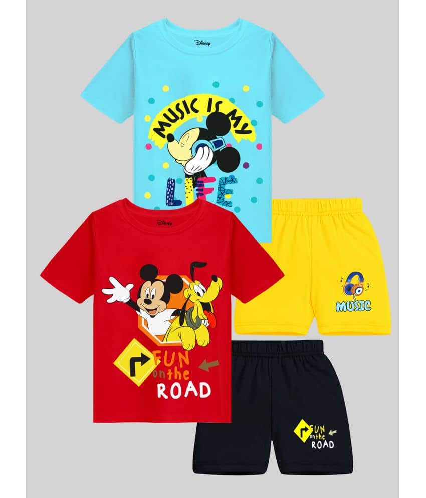 Kuchipoo Pack of 2 Baby Boys Cotton Blend T-Shirt & Shorts Set ( Multicolor )